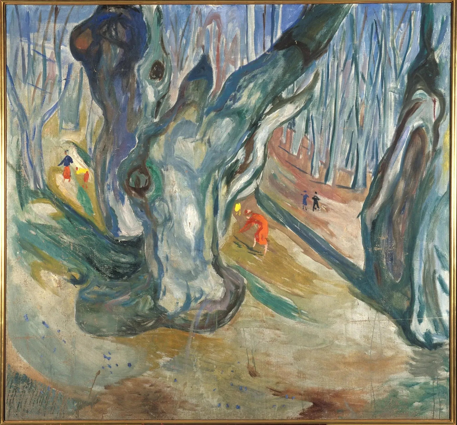 forêt d'ormes au printemps - Edvard Munch image 1 reproduction de peinture à l’huile