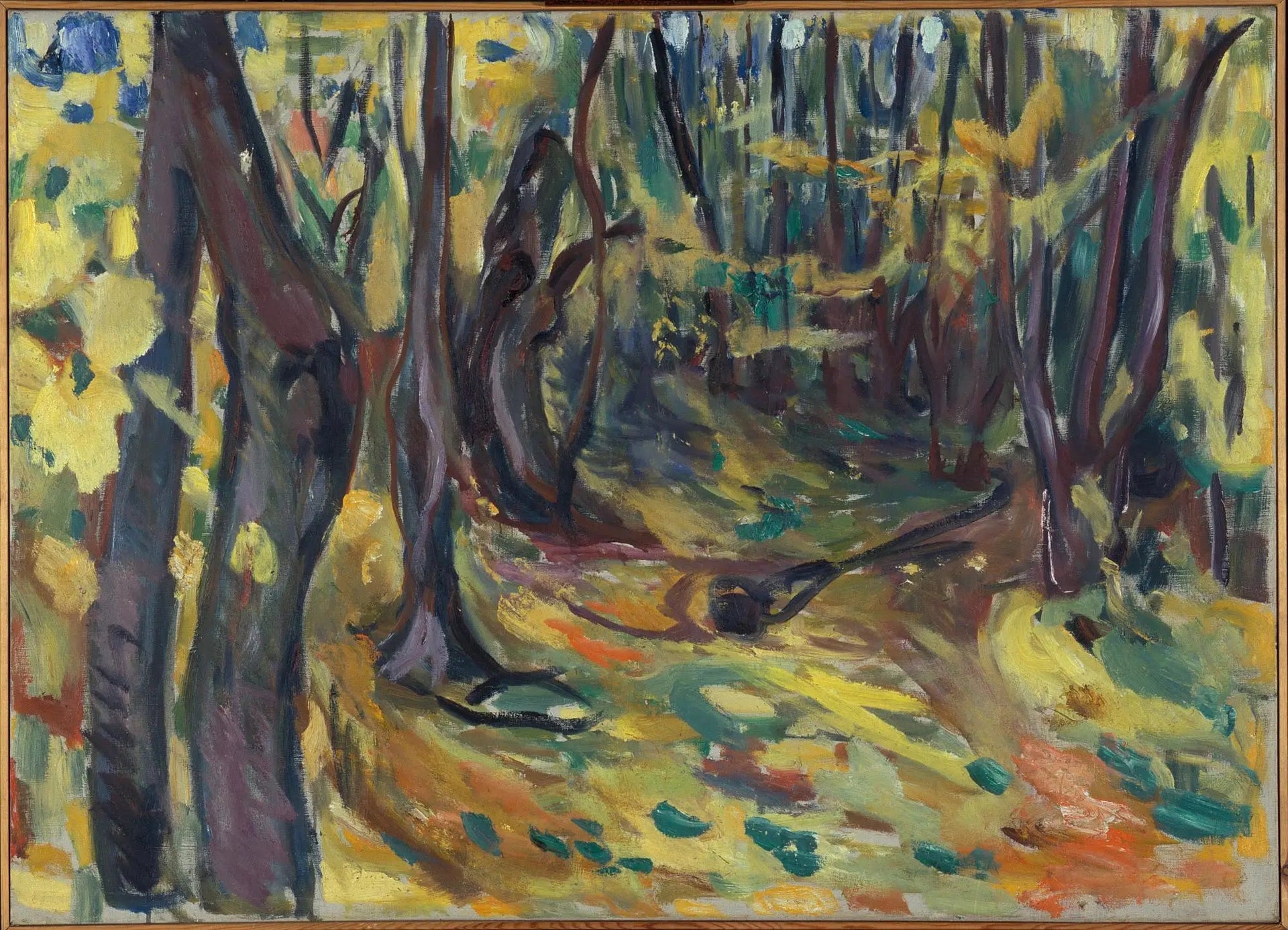 forêt d'ormes en automne - Edvard Munch image 1 reproduction de peinture à l’huile