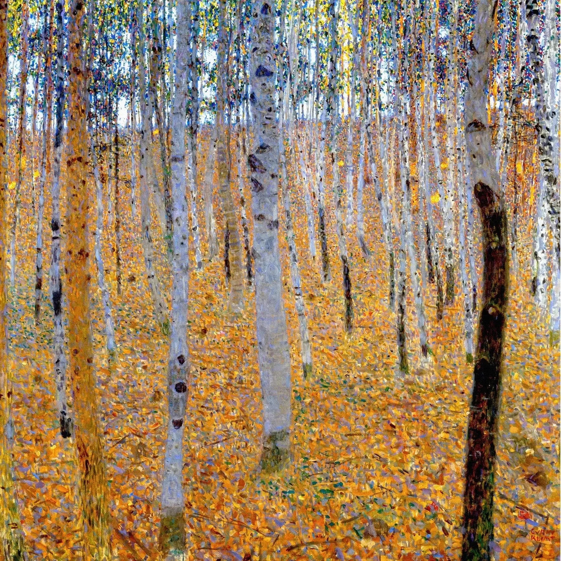 Forêt de bouleaux - Gustav Klimt image 1 copie de tableau peinte à la main