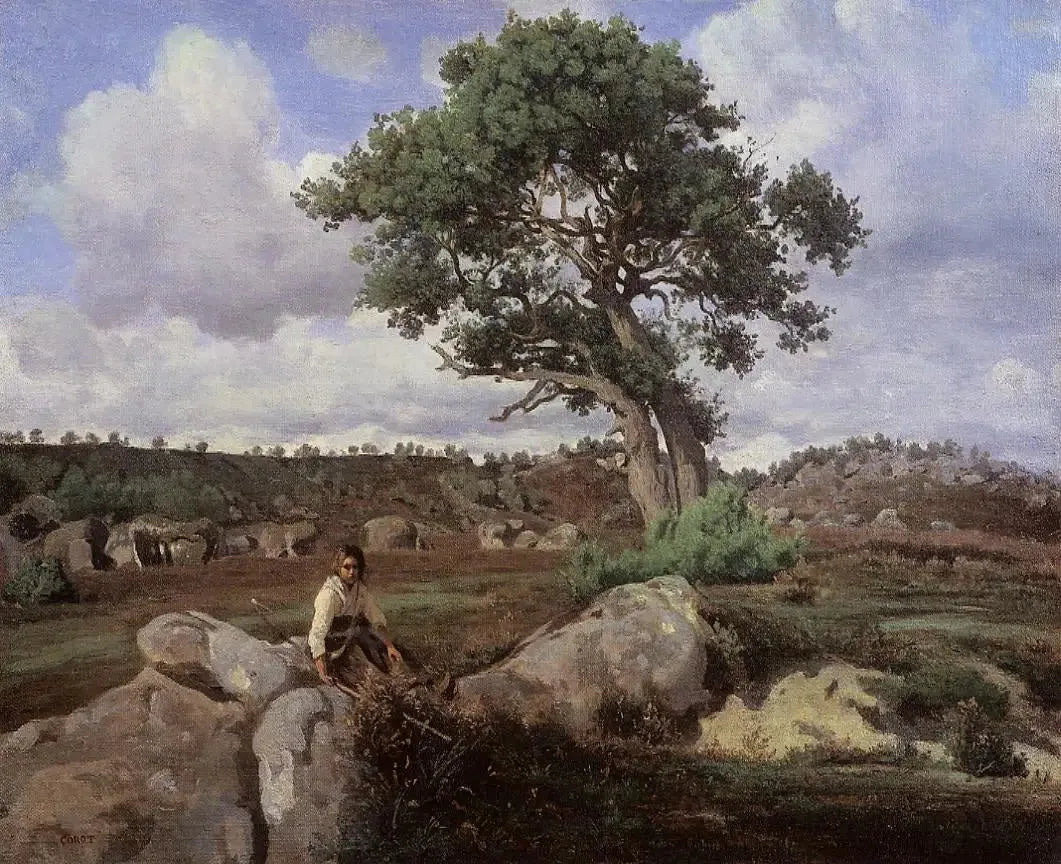 Forêt de Fontainebleau (Le Chêne) - Jean-Baptiste Camille Corot image 1 reproduction réalisée par Alpha Reproduction