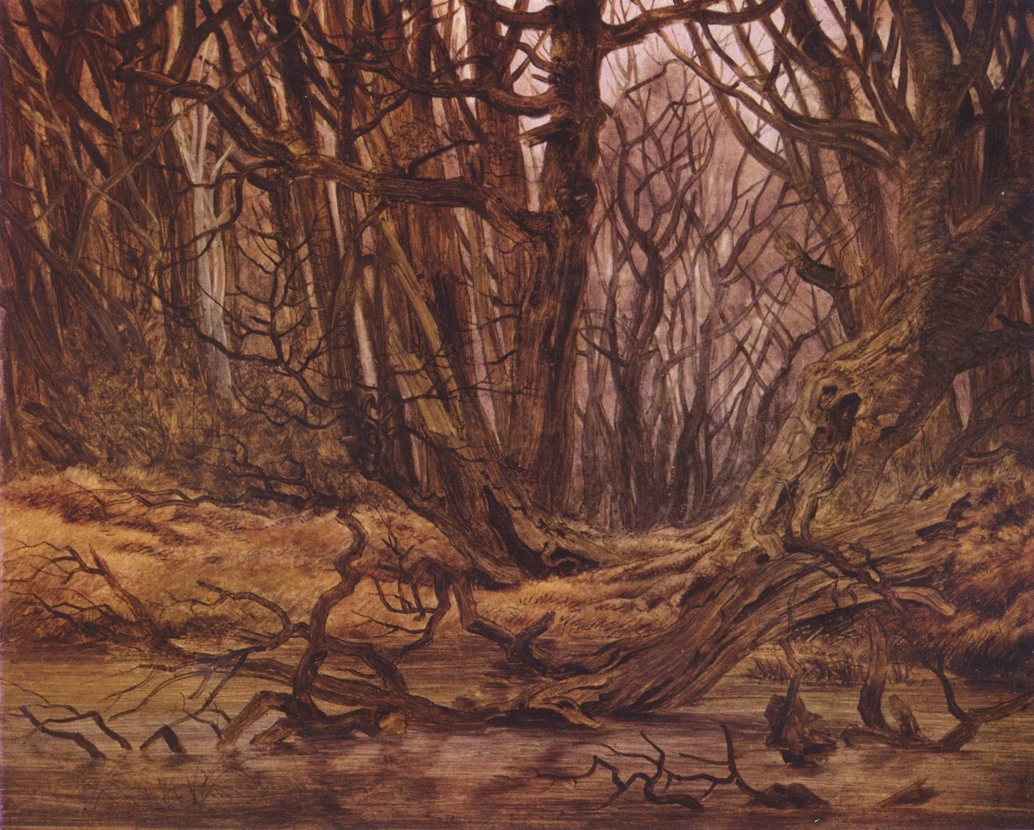 forêt en fin d'automne - Caspar David Friedrich image 1 copie peinte à la main à l’huile