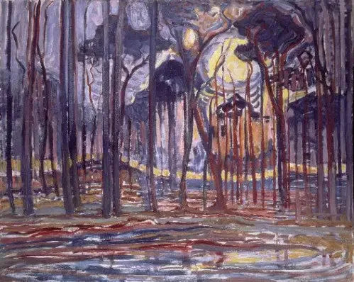 Forêt en Oele - Piet Mondrian image 1 tableau peint à l’huile sur toile