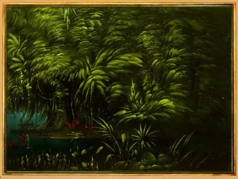 Forêt luxuriante au bord de l'Amazone - George Catlin image 1 reproduction artisanale de tableau