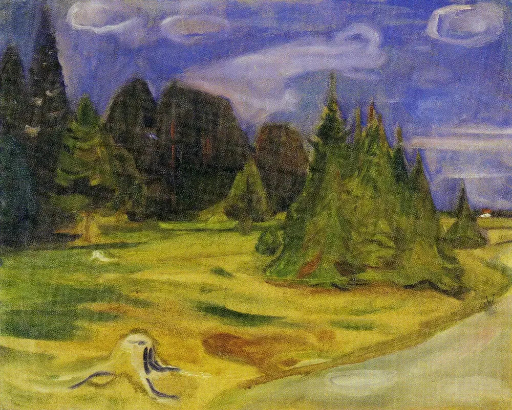 Forêt sur le chemin de Borre - Edvard Munch image 1 tableau peint à l’huile sur toile
