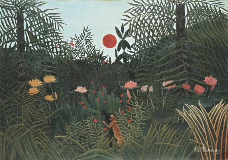 Forêt vierge au soleil couchant - Henri Rousseau