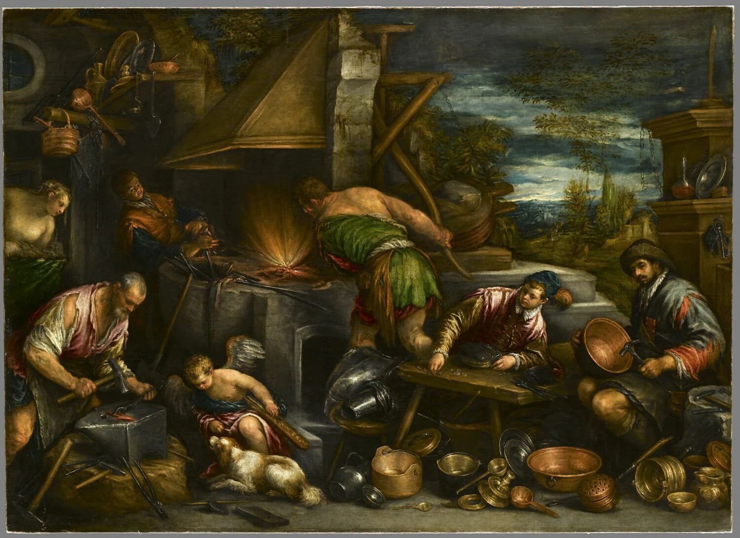 La Forge de Vulcain - Bassano, Francesco (Francesco dal Ponte, dit)