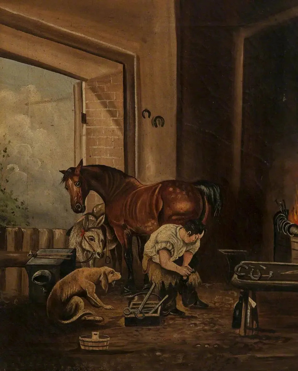 Forgeron et forge - Edwin Henry Landseer image 1 reproduction de peinture à l’huile