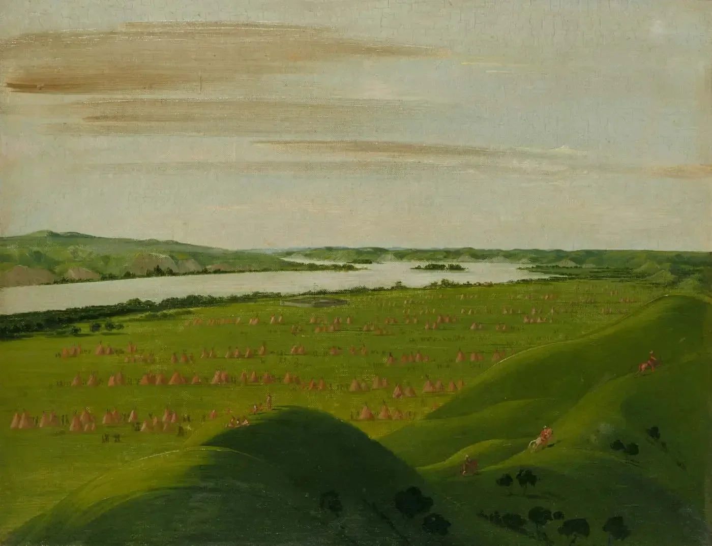 Fort Pierre, embouchure de la rivière Teton, 1200 milles au-dessus de Saint Louis - George Catlin image 1 tableau peint à l’huile sur toile