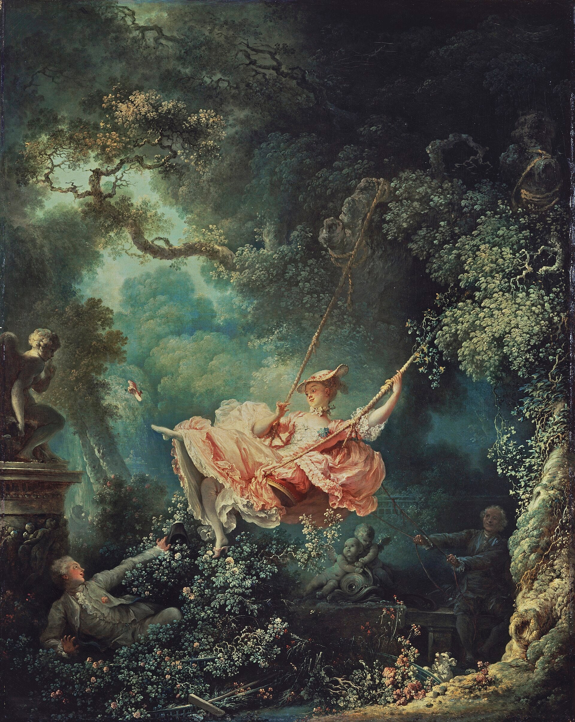 Les Hasards heureux de l’escarpolette, Cupidon témoin - Jean-Honoré Fragonard