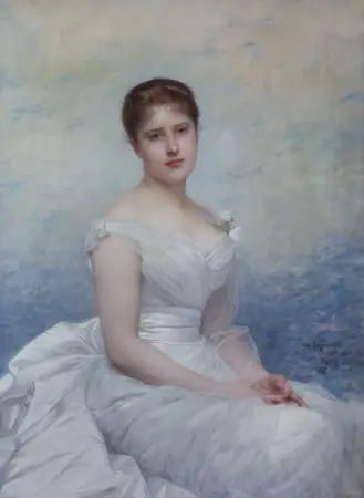 Frances Margaret Lawrance, Lady Vernon (décédée en 1940) - Jules Lefebvre image 1 copie peinte à la main à l’huile