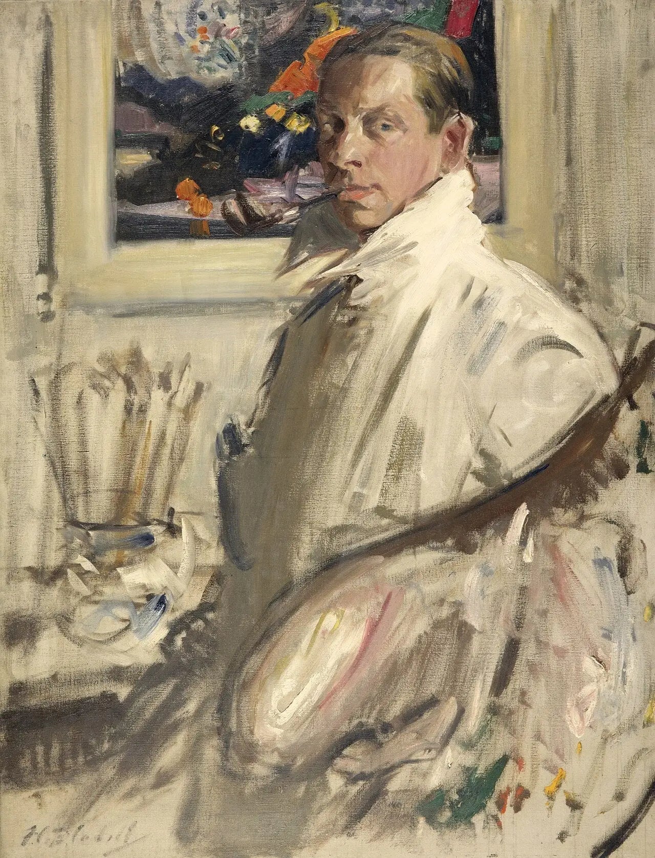 Francis Campbell Boileau Cadell, 1883 - 1937. Artiste (Autoportrait) - Francis Cadell image 1 copie de tableau peinte à la main
