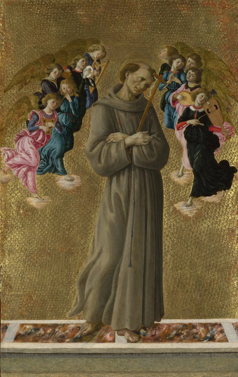François d'Assise avec des anges - Sandro Botticelli