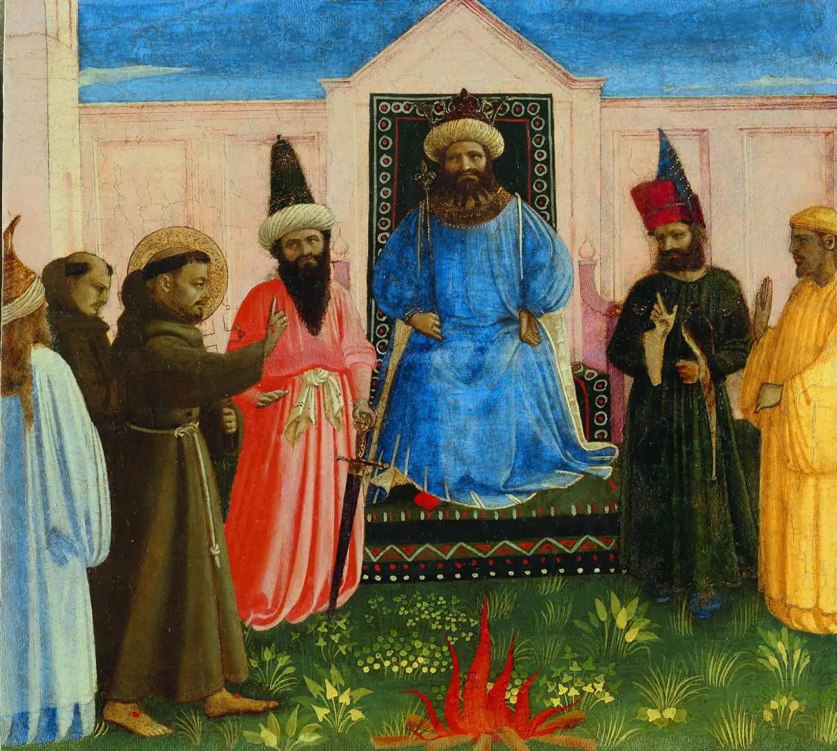 François d'Assise devant le sultan Al-Kamil Muhammad al-Malik - Fra Angelico image 1 copie peinte à la main à l’huile
