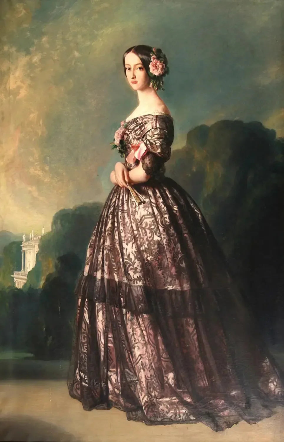 Françoise Caroline Jeanne Raphaëlle de Bourbon-Bragance, princesse du Brésil, princesse de Joinville - Franz Xaver Winterhalter image 1 copie de tableau peinte à la main