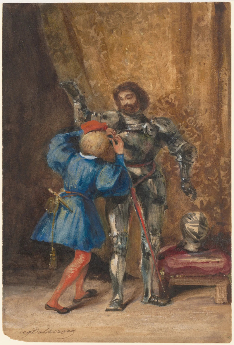 Franz Lerse ou Goetz von Berlichingen armés par une page - Eugène Delacroix