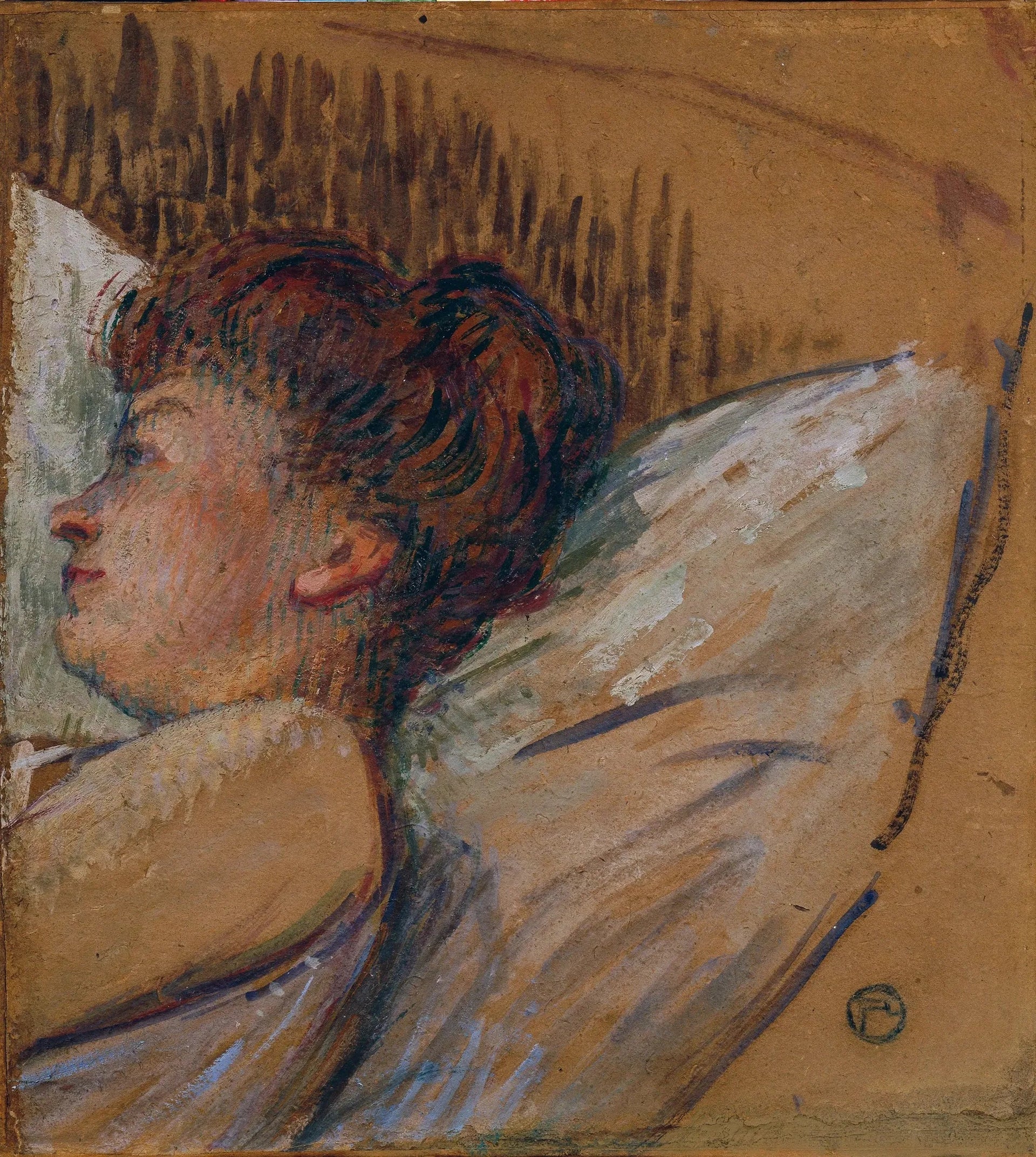 Frau im Bett - Henri de Toulouse-Lautrec image 1 reproduction de peinture à l’huile