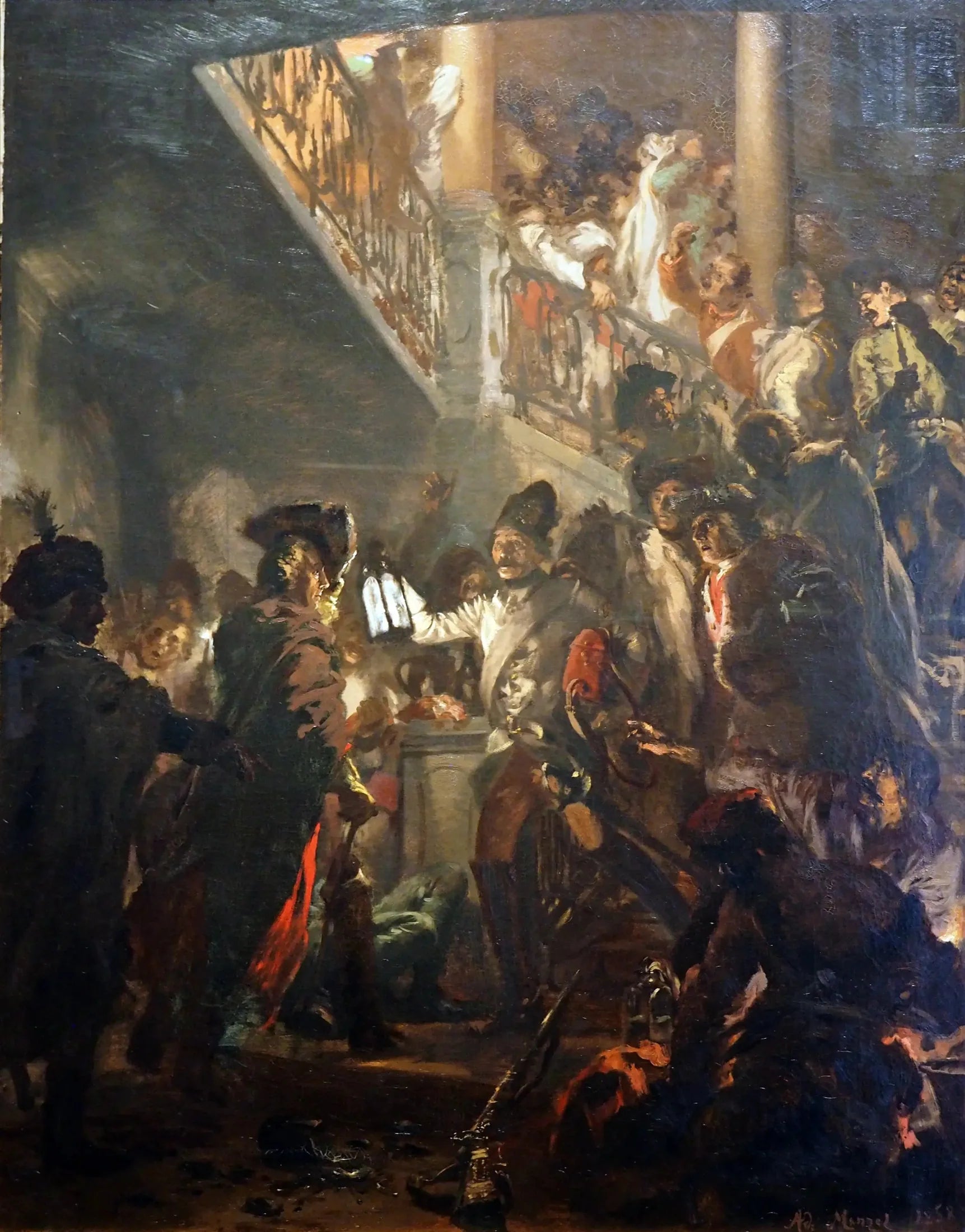 Frédéric le Grand à Lissa : Bonsoir, Messieurs - Adolph von Menzel image 1 copie peinte à la main à l’huile