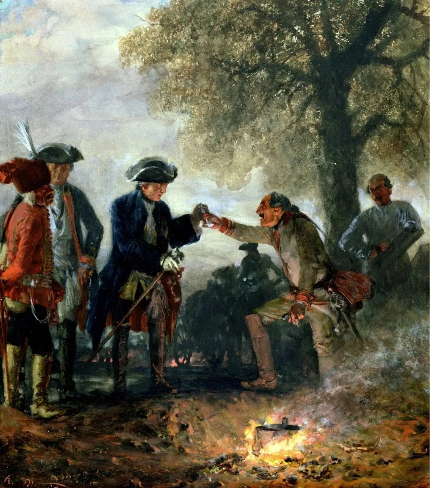 Frédéric le Grand avec Zieten au camp - Adolph von Menzel image 1 reproduction réalisée par Alpha Reproduction