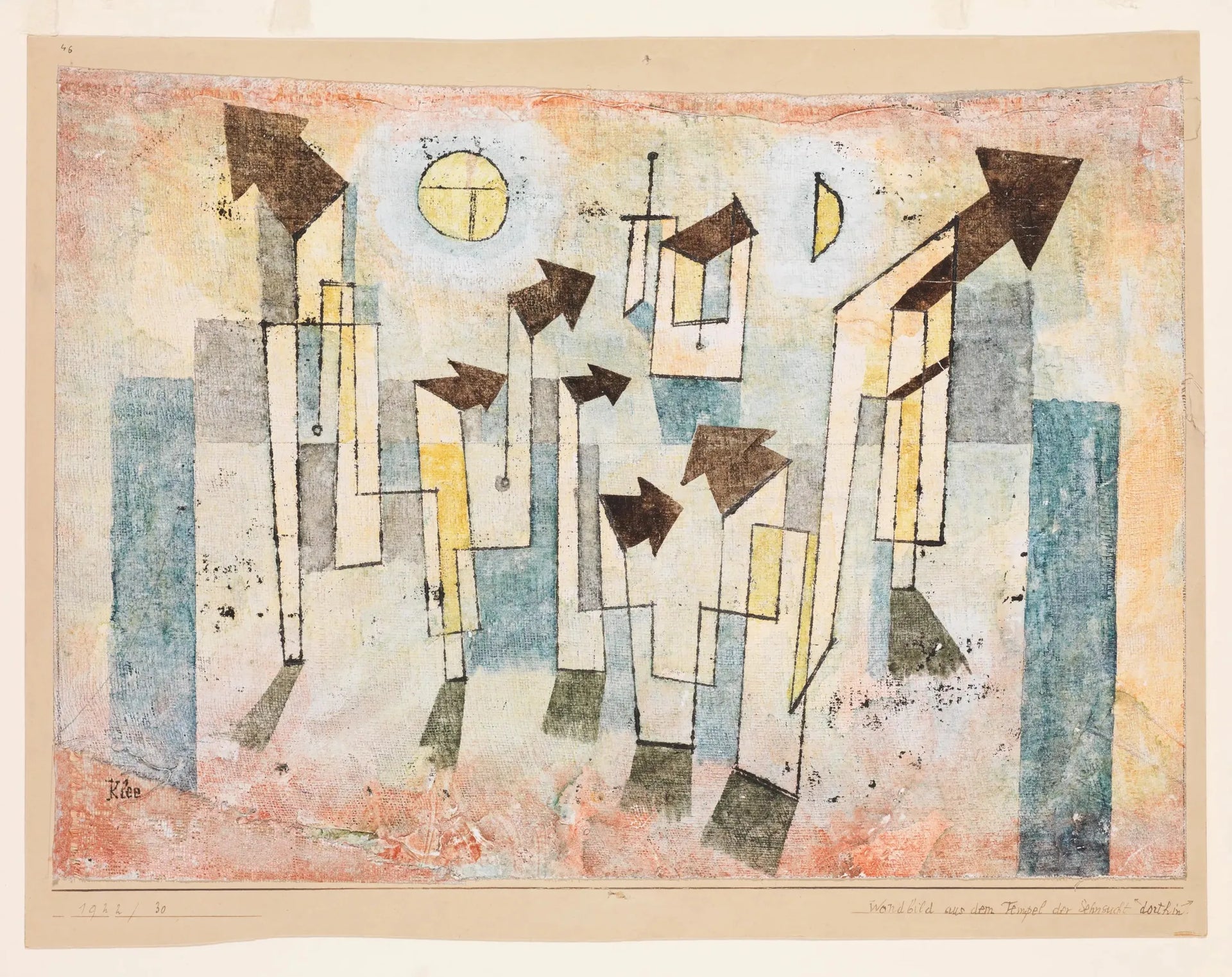 Fresque du Temple du Désir ↖Là↗ - Paul Klee image 1 reproduction artisanale de tableau