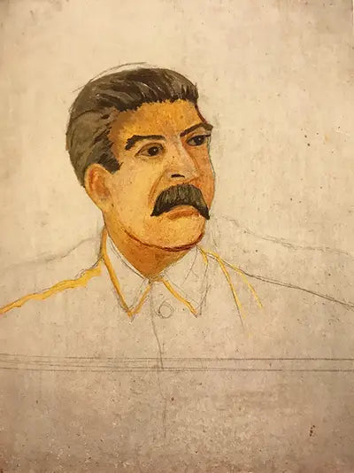 Portrait de Staline (inachevé) — Frida Kahlo, 1954