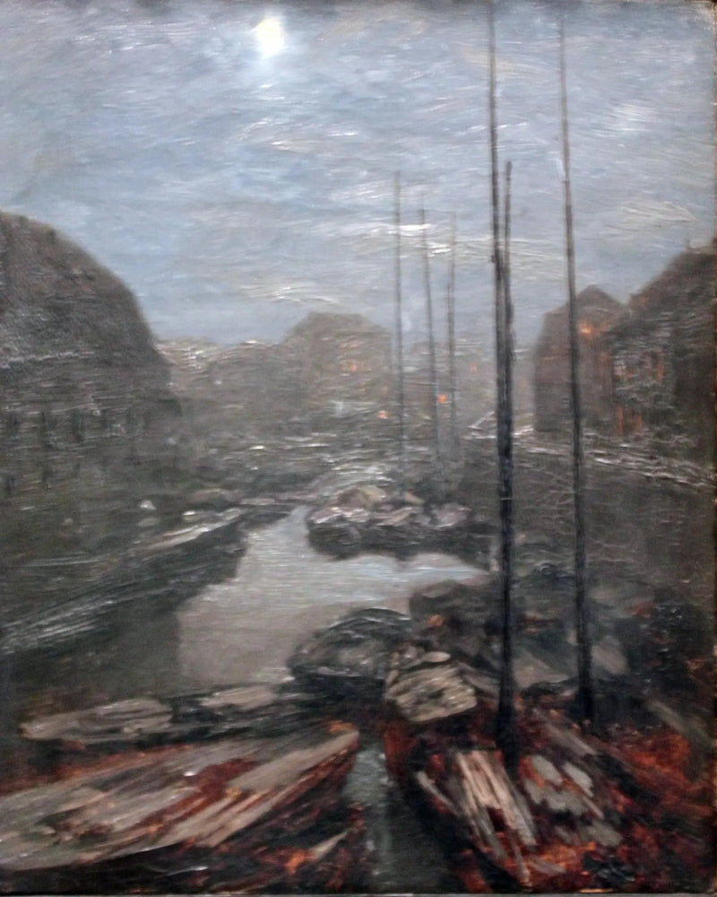 Friedrichsgracht au clair de lune - Adolph von Menzel
