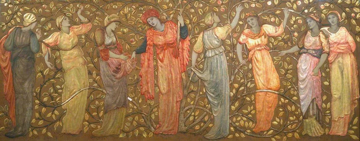 Frise des huit femmes cueillant des pommes - Edward Burne-Jones image 1 reproduction réalisée par Alpha Reproduction