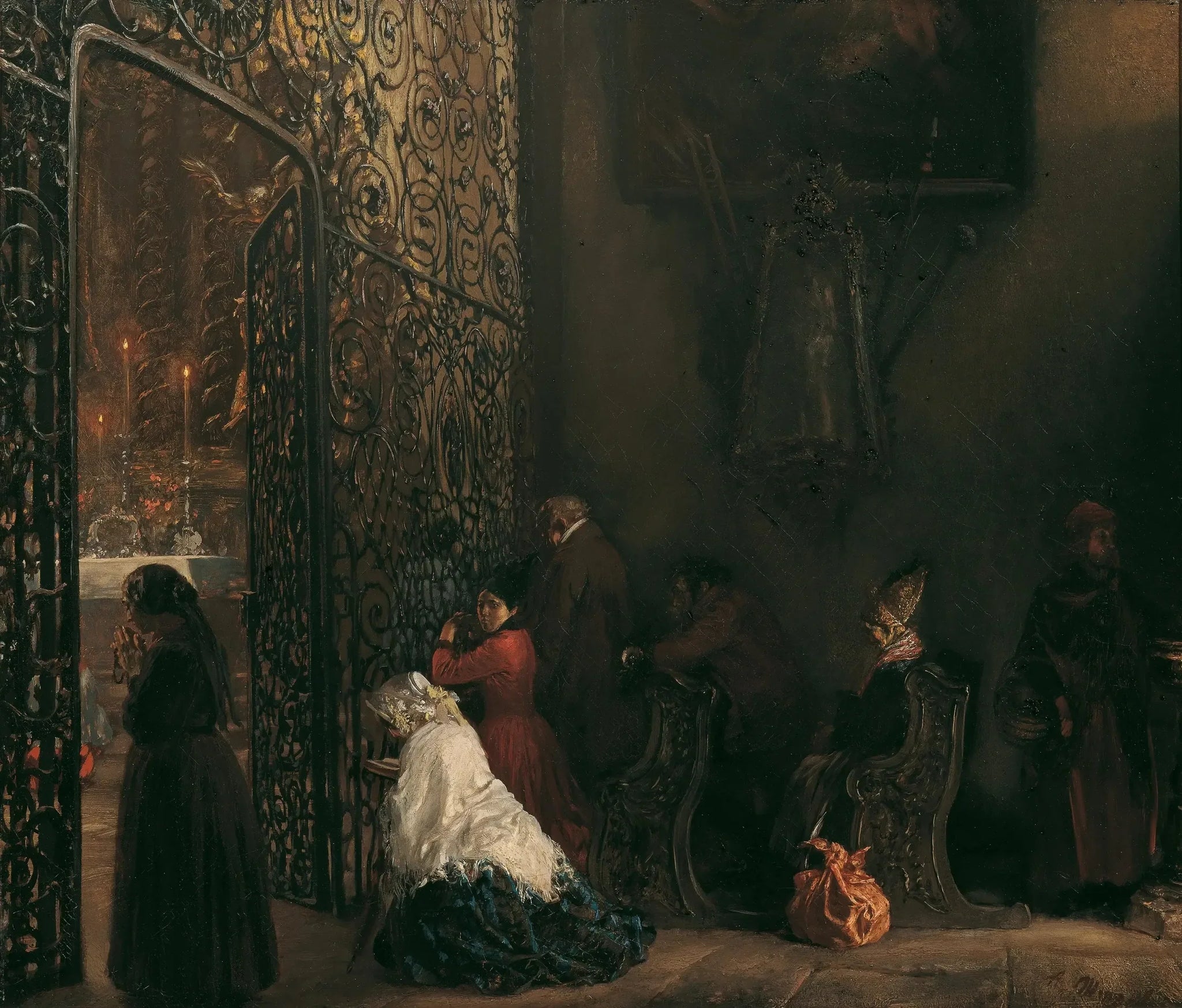 Frühmesse - Adolph von Menzel image 1 tableau peint à l’huile sur toile