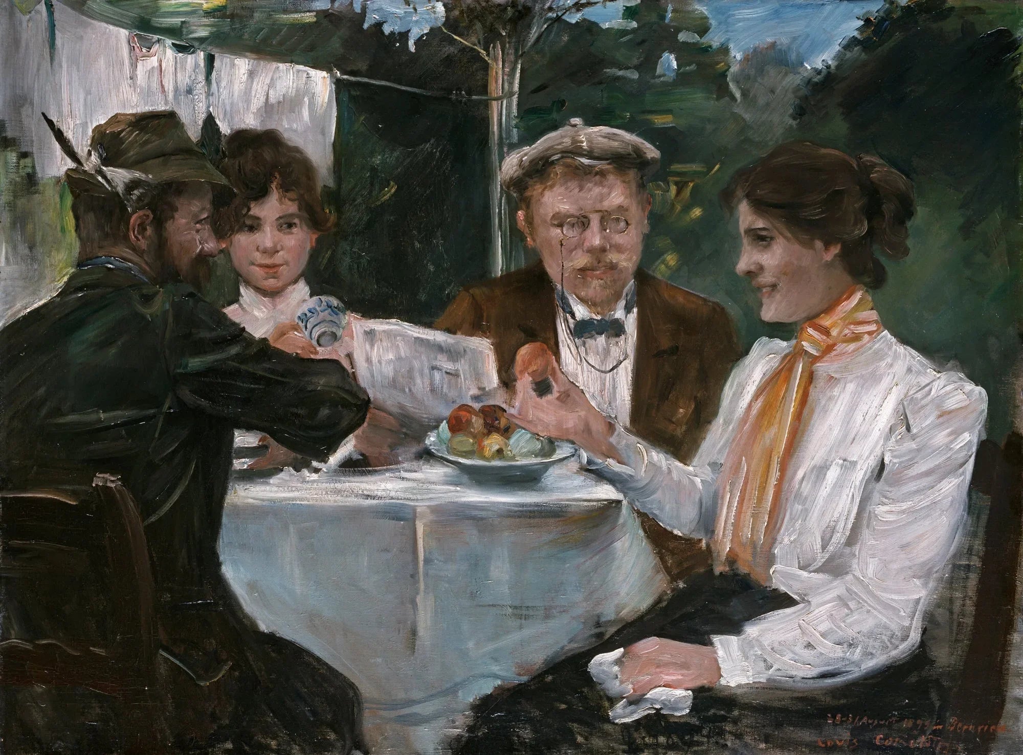 Frühstück in Max Halbes Garten - Lovis Corinth image 1 reproduction d’œuvre d’art à l’huile