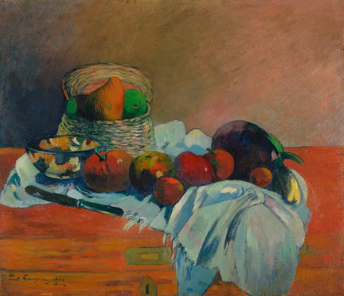 Fruits et couteau - Paul Gauguin image 1 reproduction de peinture à l’huile