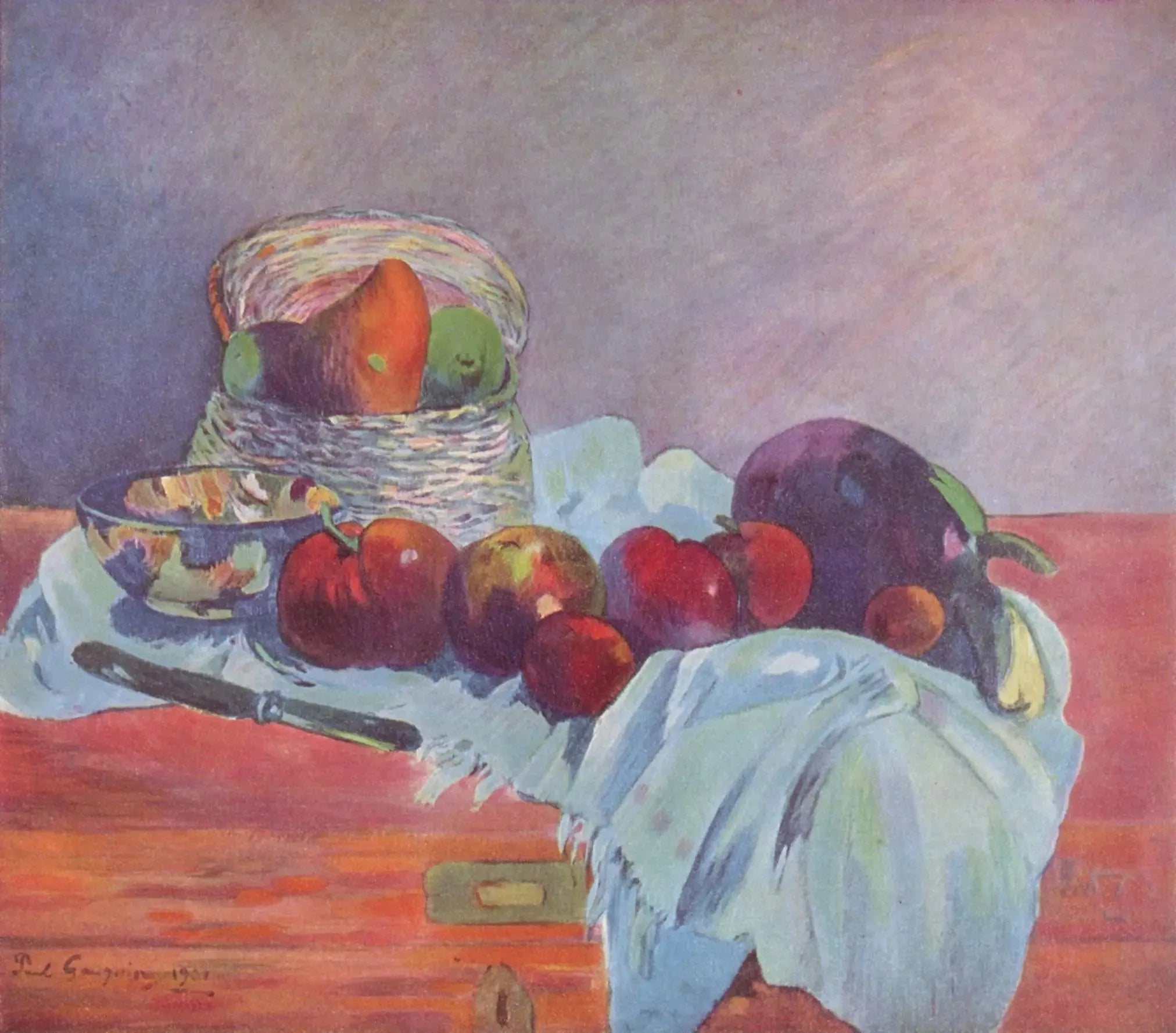 Fruits et couteau - Paul Gauguin image 1 reproduction réalisée par Alpha Reproduction