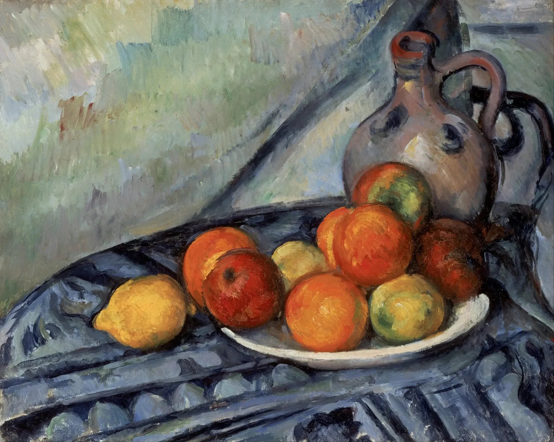 Fruits et cruchon - Paul Cézanne image 1 reproduction artisanale de tableau