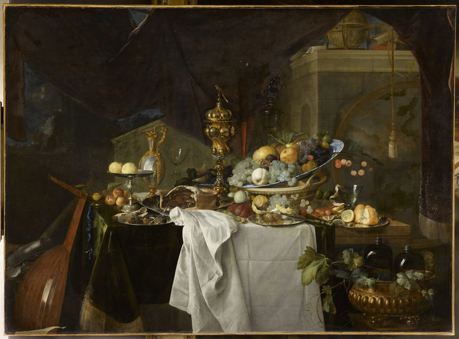 Fruits et riche vaisselle sur une table, autrefois Un dessert - Jan Davidsz de Heem
