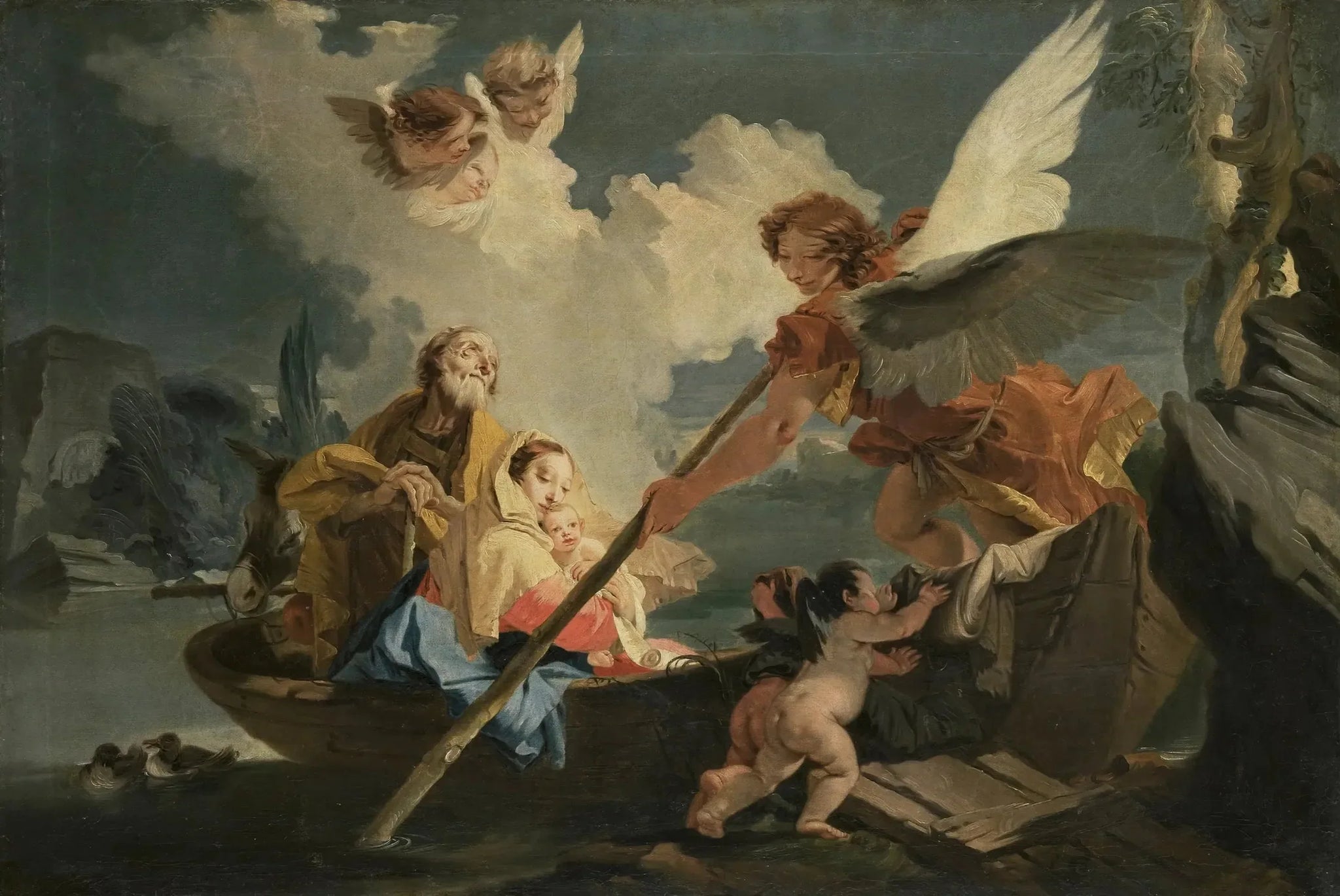 Fuite en Égypte - Giovanni Battista Tiepolo image 1 copie peinte à la main à l’huile