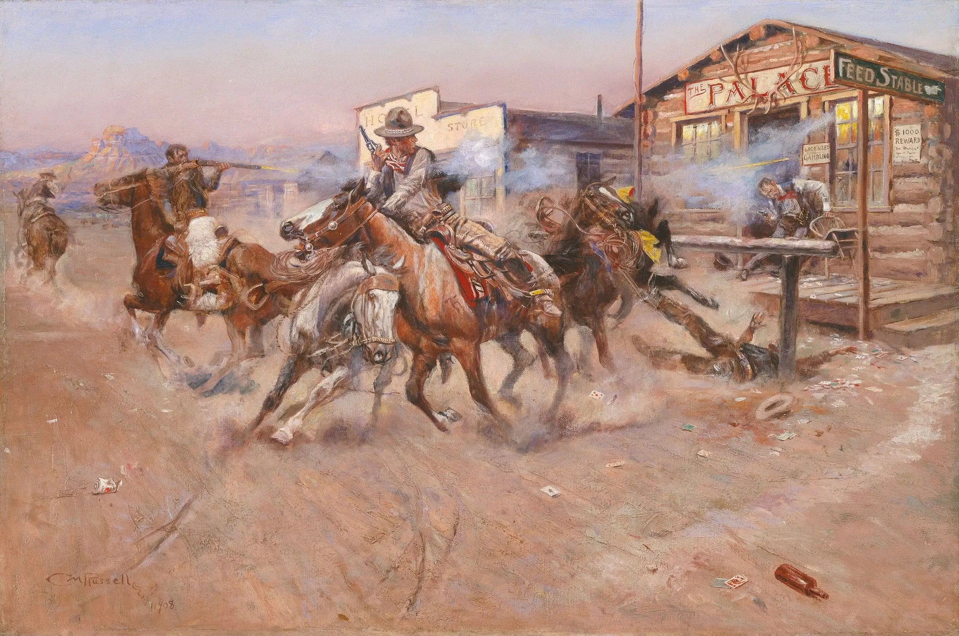 Fumée d'un .45 - Charles Marion Russell image 1 reproduction de peinture à l’huile