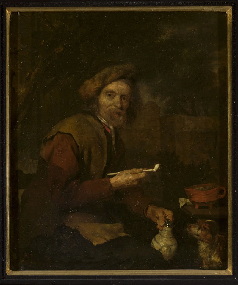 Fumeur avec une pipe et un pichet à la main - Gabriel Metsu