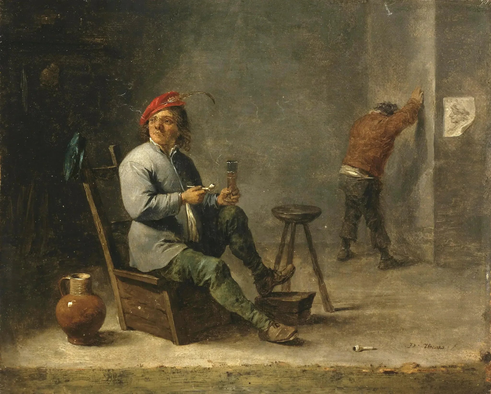 Fumeur - David Teniers le Jeune image 1 reproduction de peinture à l’huile