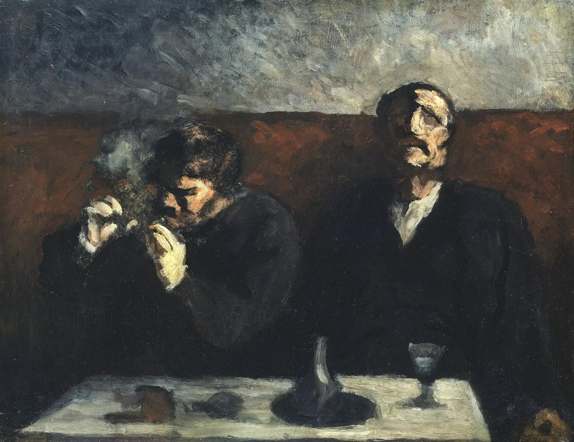 Fumeur et Buveur d'absinthe - Honoré Daumier image 1 copie de tableau peinte à la main