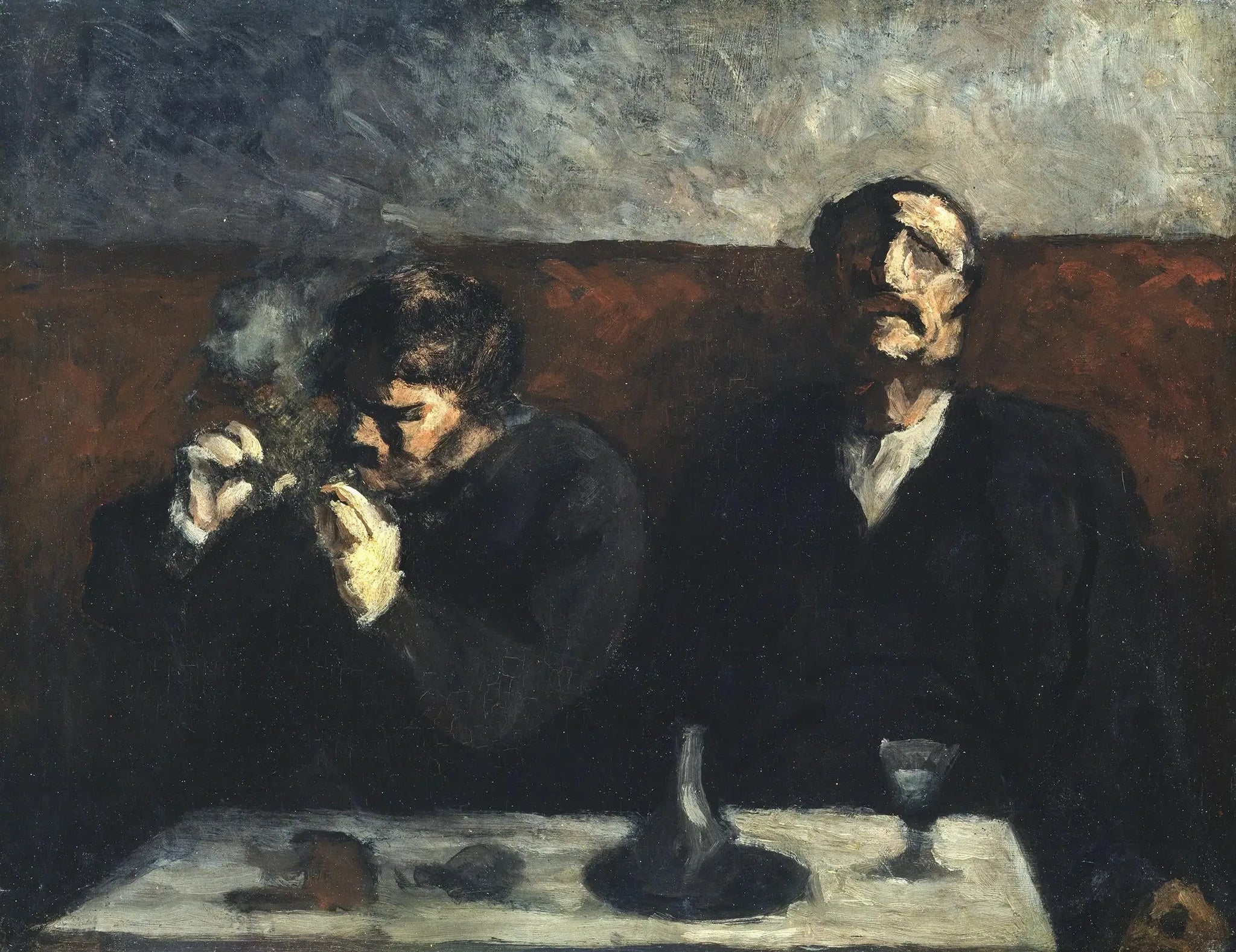 Fumeur et Buveur d'absinthe - Honoré Daumier image 1 copie de tableau peinte à la main