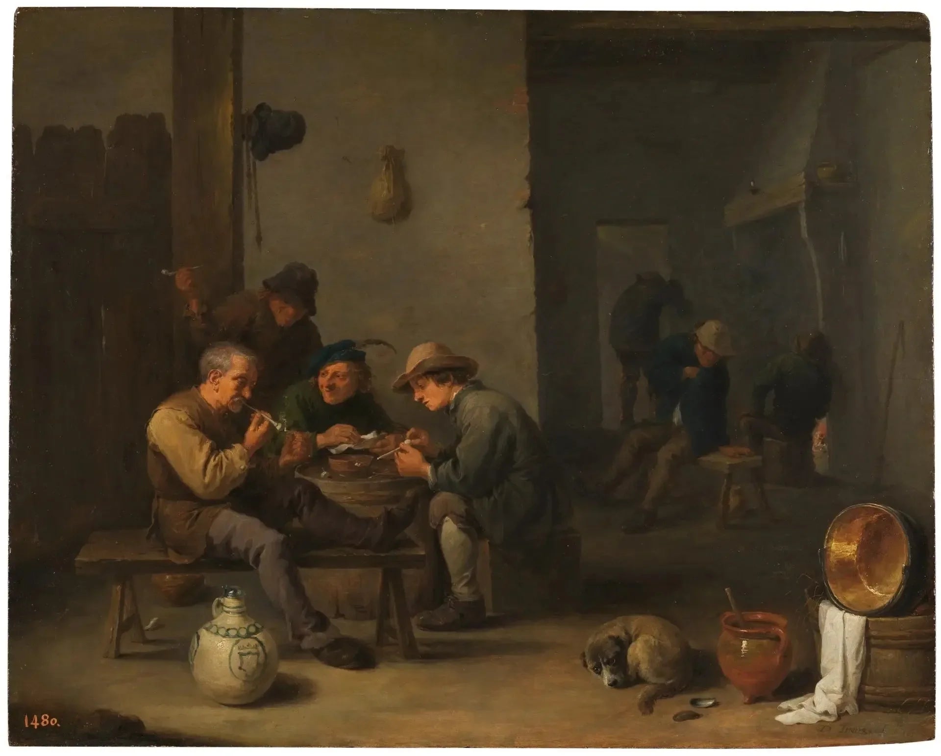 Fumeurs dans une taverne - David Teniers le Jeune image 1 reproduction de peinture à l’huile