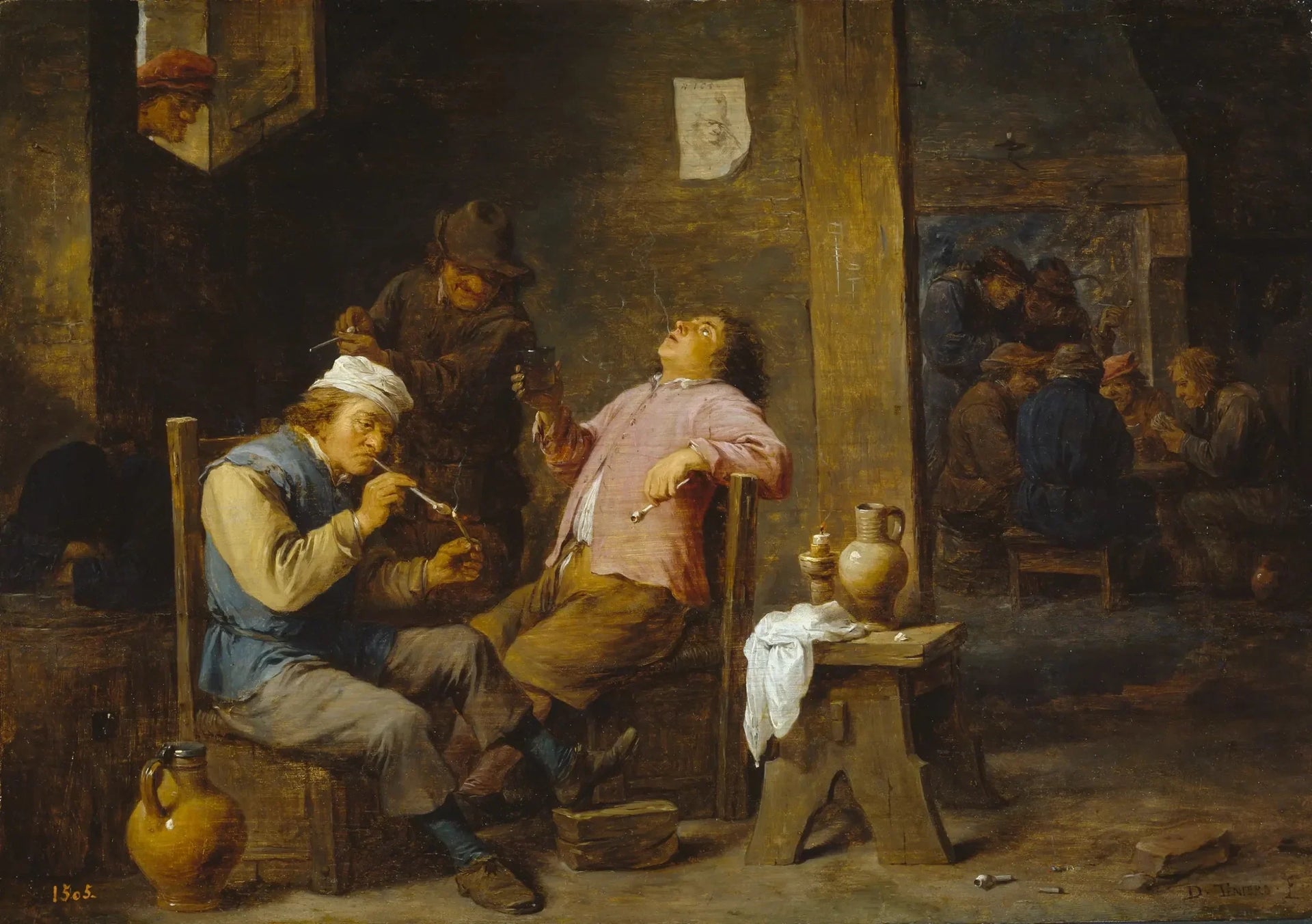 Fumeurs et buveurs - David Teniers le Jeune image 1 reproduction réalisée par Alpha Reproduction