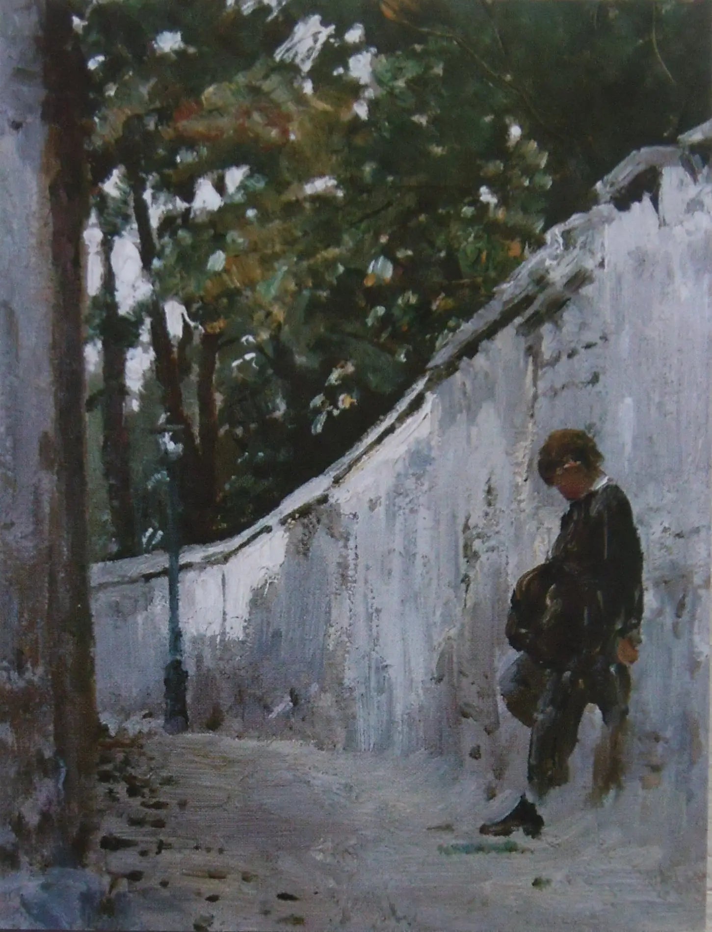 Garçon au mur du jardin. Montmartre - Ilya Repin image 1 reproduction de peinture à l’huile