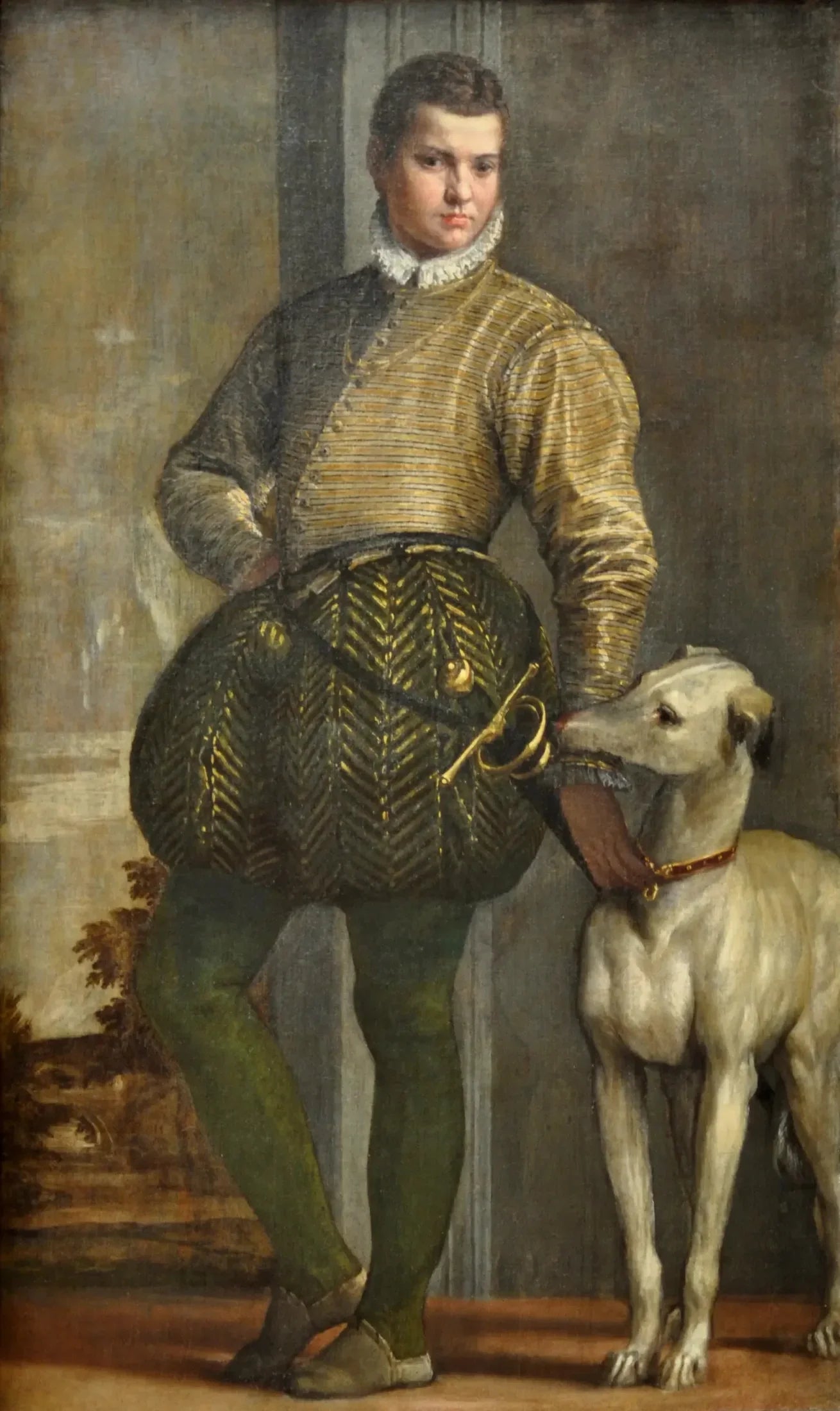 Garçon avec lévrier - Paul Véronèse image 1 tableau peint à l’huile sur toile