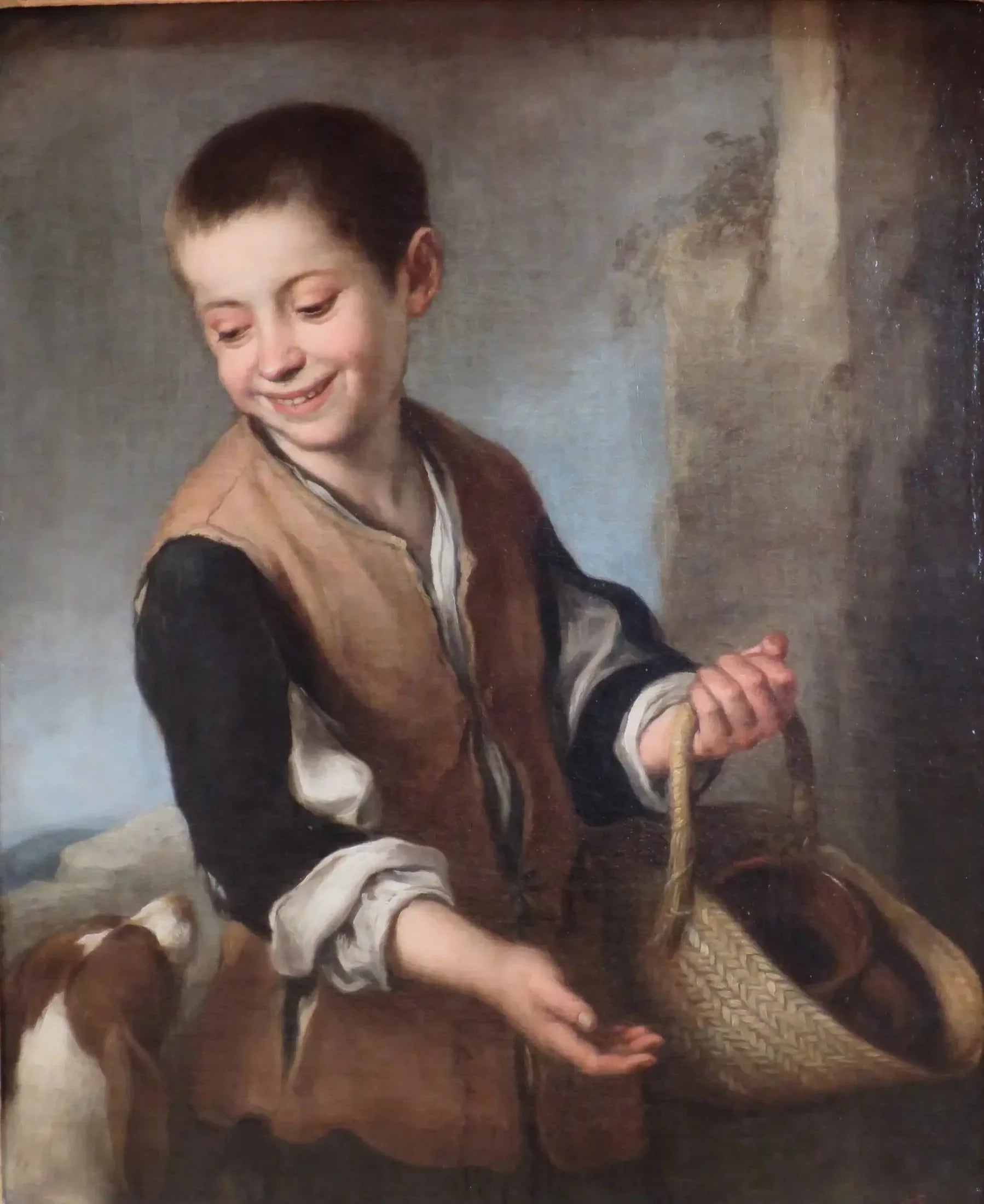 Garçon avec un chien - Bartolomé Esteban Murillo image 1 reproduction de peinture à l’huile