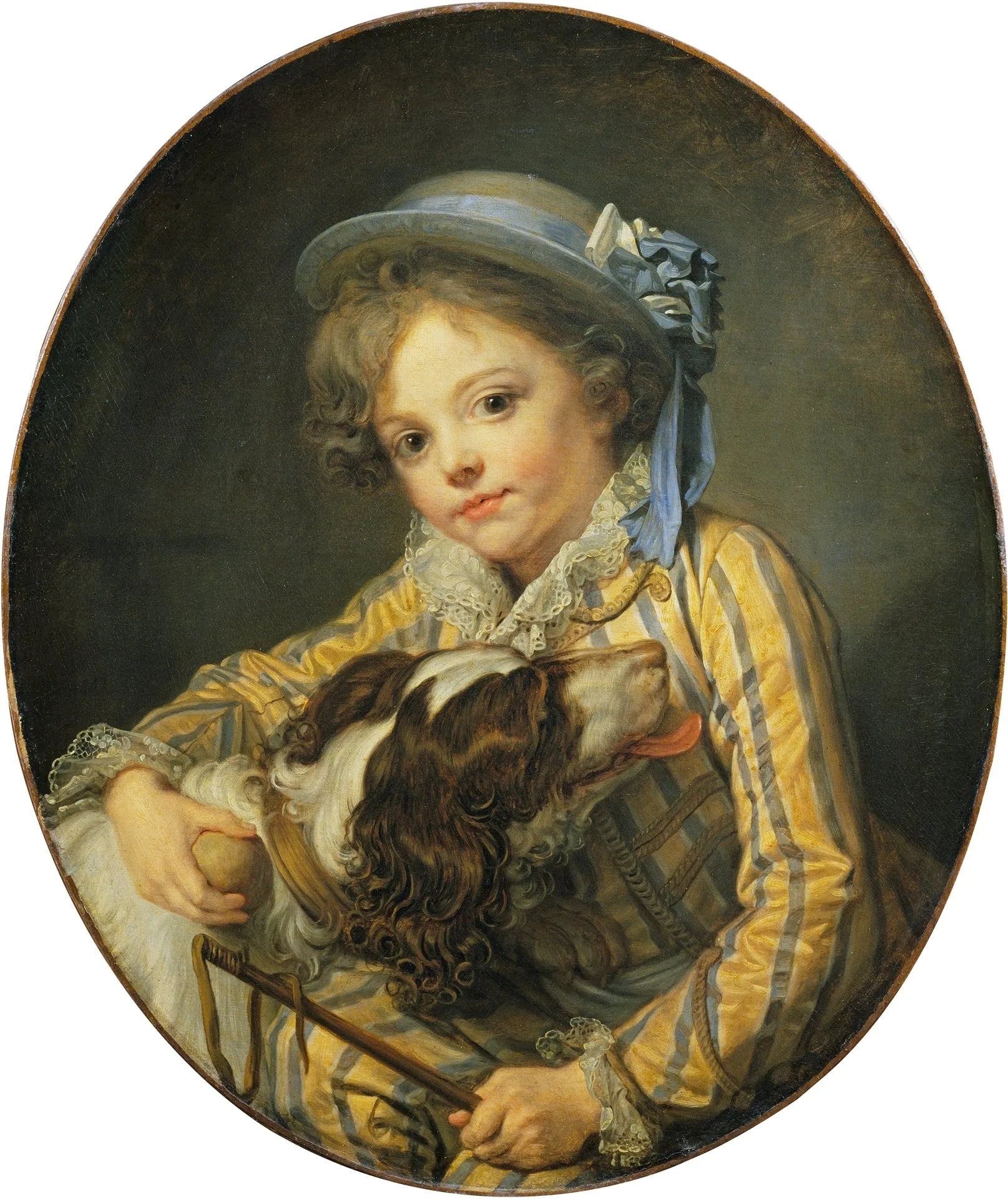 Garçon avec un chien - Jean-Baptiste Greuze image 1 copie peinte à la main à l’huile