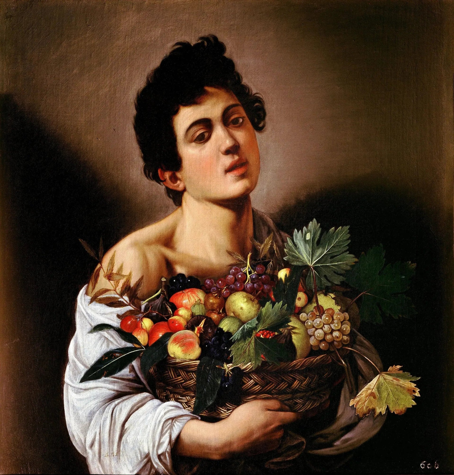 Garçon avec un panier de fruits - Le Caravage image 1 reproduction artisanale de tableau