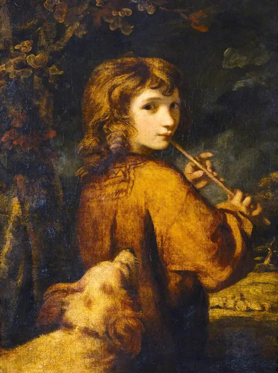 Garçon berger flûtiste - Joshua Reynolds image 1 reproduction de peinture à l’huile