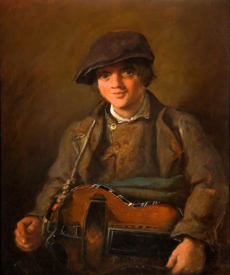 Garçon de vielle à roue - John Everett Millais image 1 reproduction artisanale de tableau