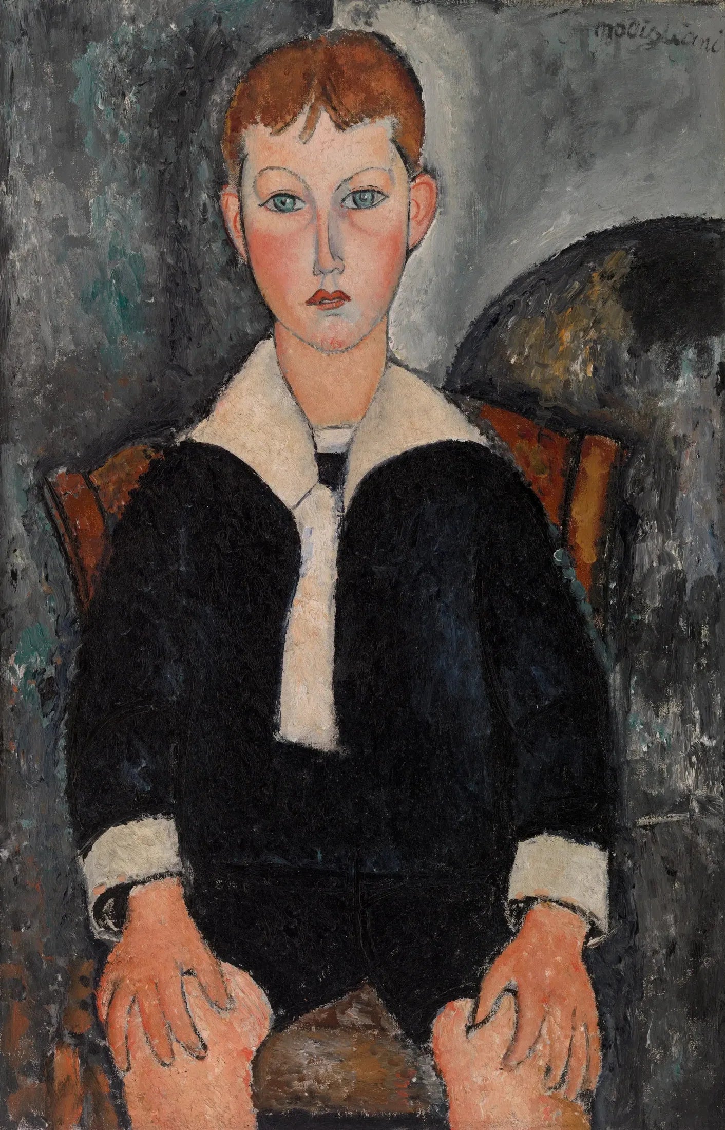 Garçon en costume de marin - Amedeo Modigliani image 1 reproduction artisanale de tableau