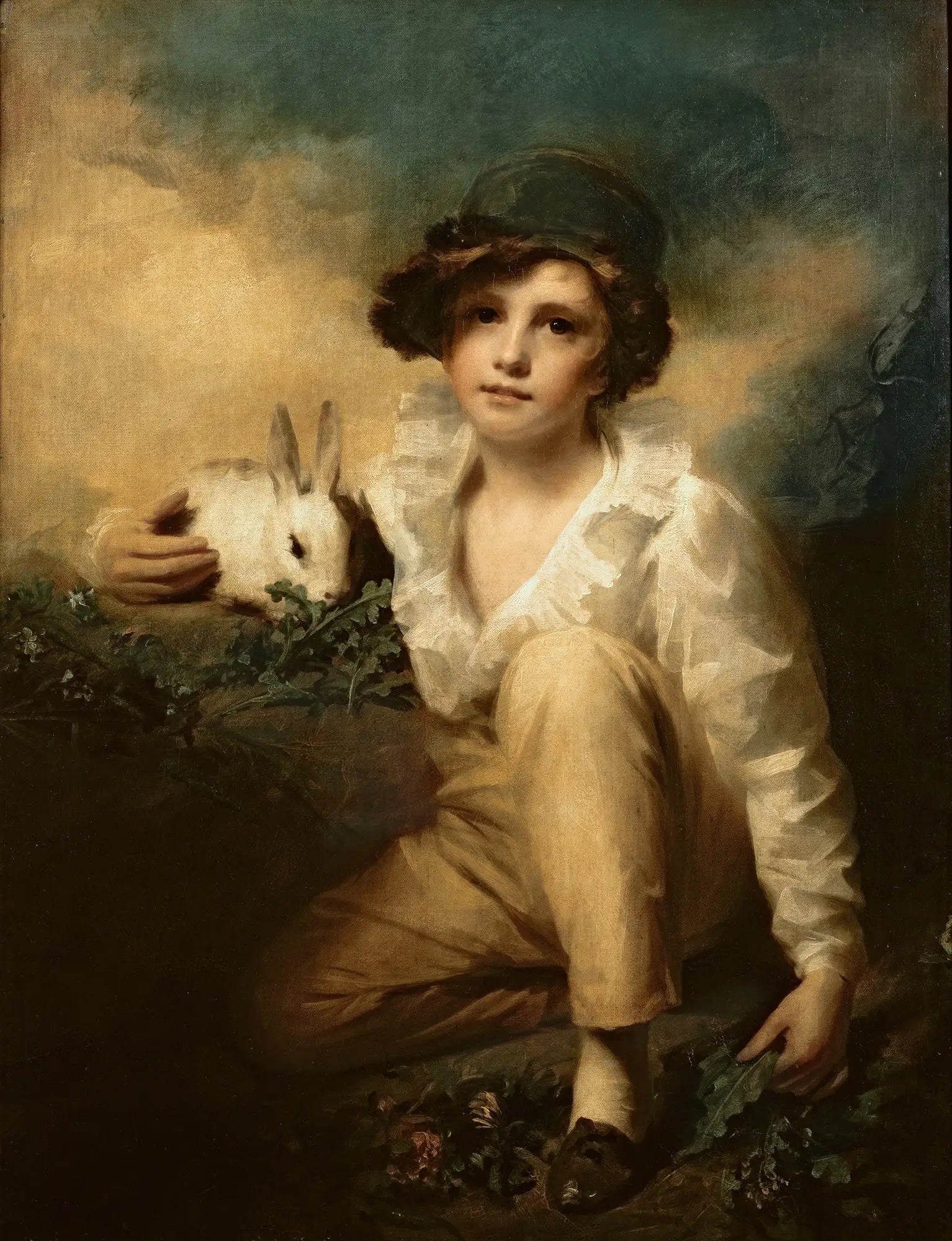 Garçon et lapin - Henry Raeburn image 1 reproduction réalisée par Alpha Reproduction