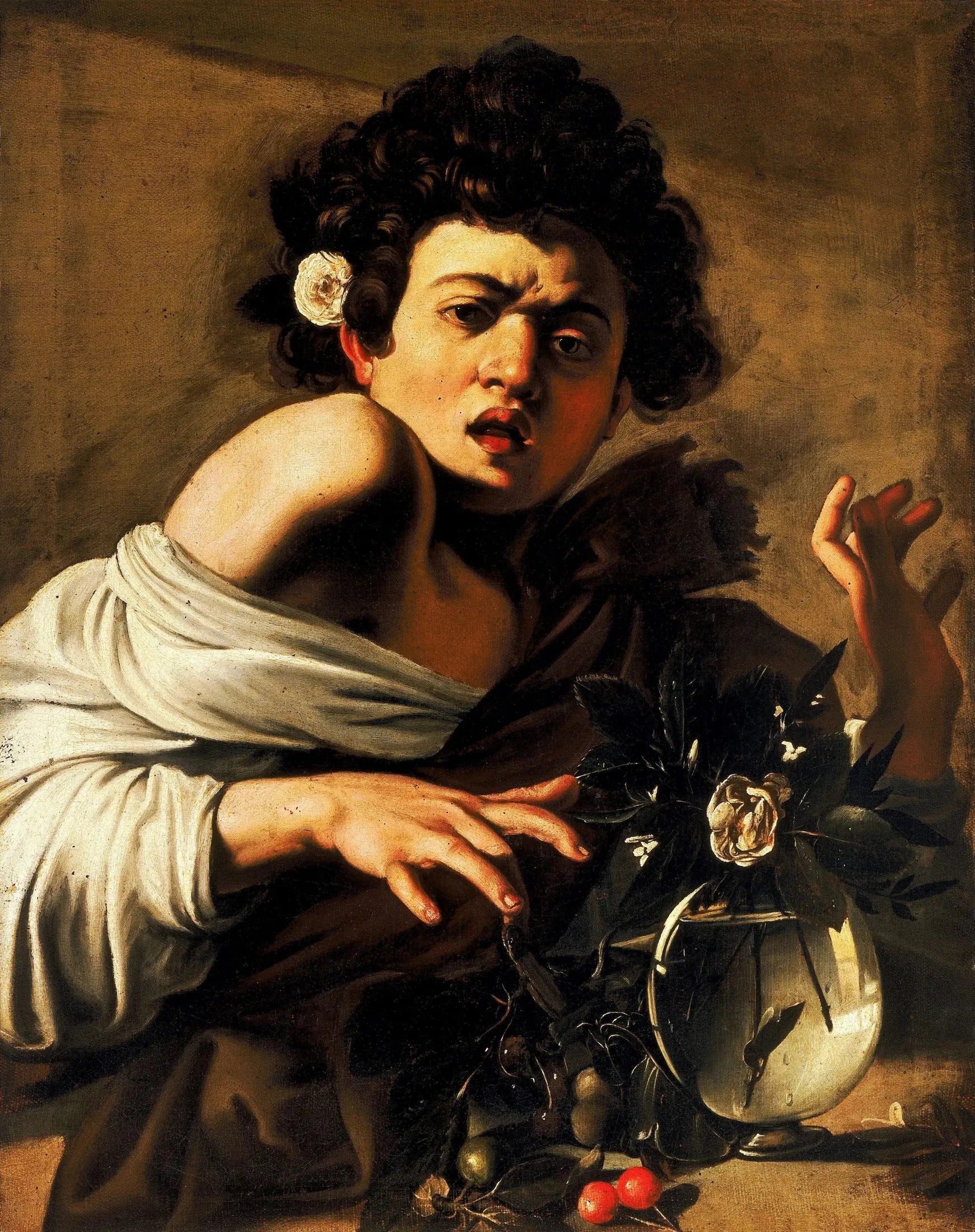 Garçon mordu par un lézard - Le Caravage image 1 tableau peint à l’huile sur toile